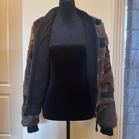 Marrakech Faux Fur Bomber Jacket, size Small - Picture 8 of 10